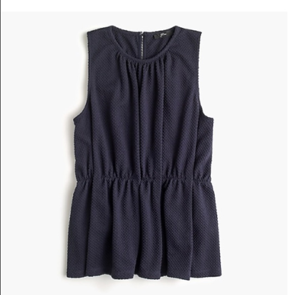 Peplum Navy Sleeveless Top J Crew Size S